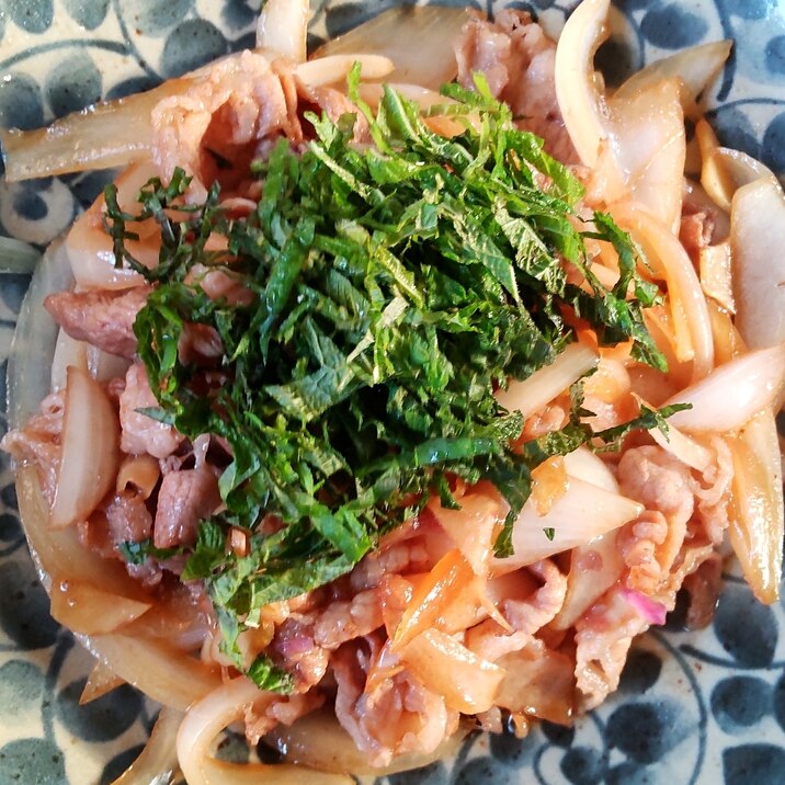 豚肉と玉ねぎの炒め物 青じそ風味